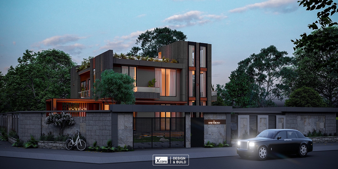 Villa và hồ bơi rộng